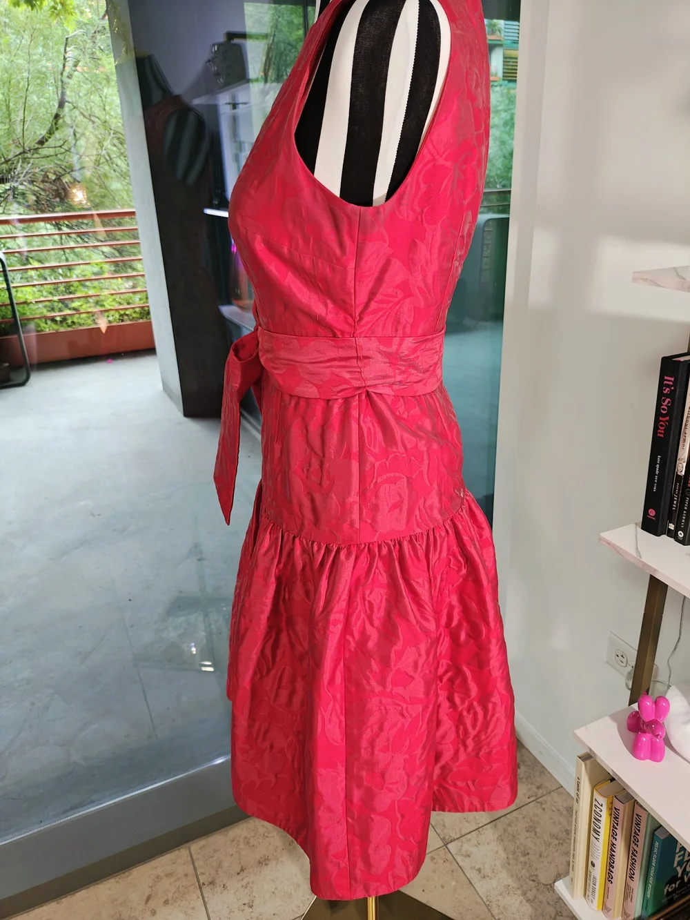 Kate Spade Julia Tropical Foliage Brocade Drop-Waist Dress, Size 00